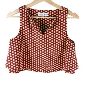 Apiece Apart cropped polka dot Silk Blend Top Size 4